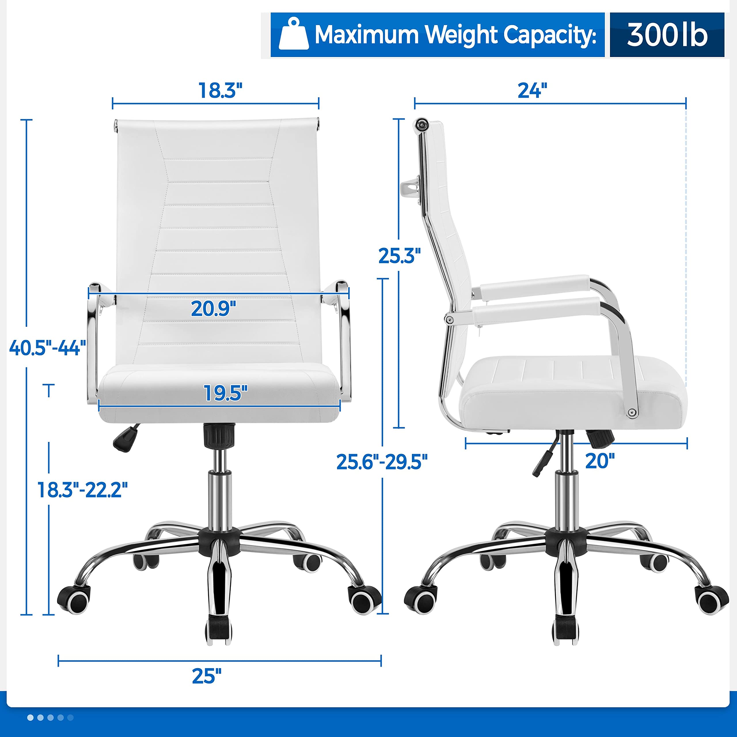 High-Back Office Desk Chair Executive Task Chair Management Chair PU Leather Chair