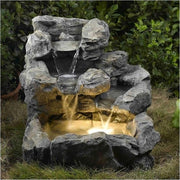 Cascading Outdoor Indoor Fountain with Illumination