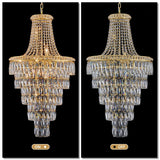 13-Light High Ceiling Chandelier Modern Crystal Chandeliers Pendant Light Foyer