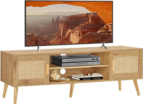 Mid-Century Modern TV Stand for 55 Inch TV