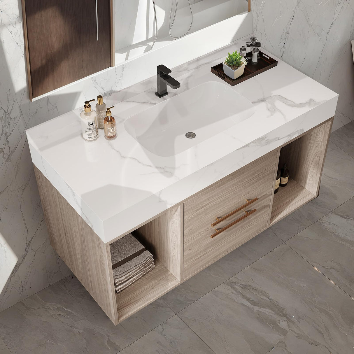 39.4 Inch Bathroom Vanity Sink,Floating Bathroom Vanity,Floating Bathroom Vanity