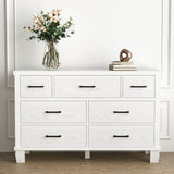 Dresser for Bedroom with 7 Drawers, Modern Chest of Drawers Closet with Metal Handle,