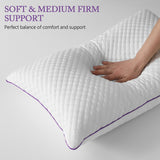 Cooling Shredded Memory Foam Pillow Queen Size - Adjustable Medium Firm Pillow