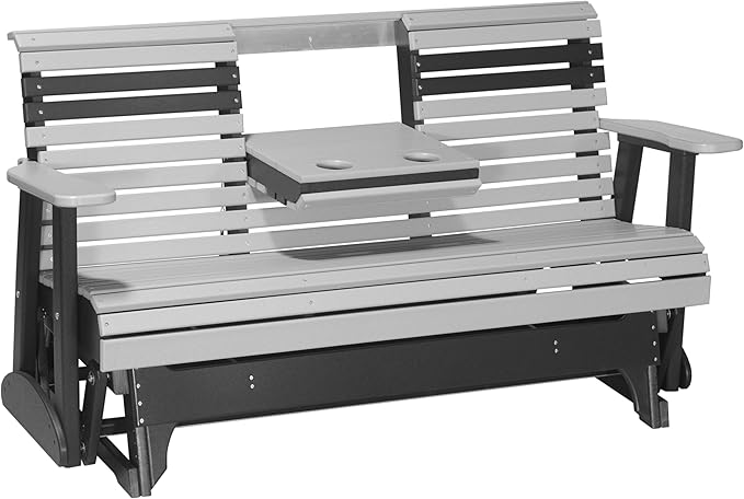 5' Plain Double Glider Bench, 2 Person Glider Chair, 2 Seat Outdoor Glider, Outdoor