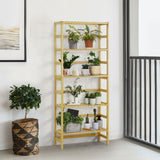 5-Tier Bamboo Shelf, Bamboo Open Storage Bookcase with Adjustable Layer