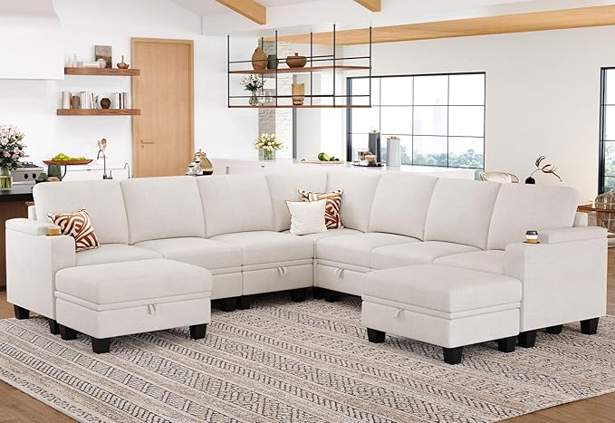 Modular Sectional Sofa Couch with Storage U Shape Convertible Corner Couches for Living Room Dark Grey Couch