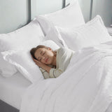 King Comforter Set with Sheets White Seersucker Bed in a Bag 7-Pieces All Season Bedding Sets