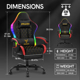 RGB LED Gaming Chair with Footrest - Ergonomic High Back Reclining Computer Chair
