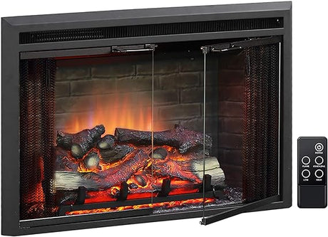 Klaus Electric Fireplace Insert with Fire Crackling Sound