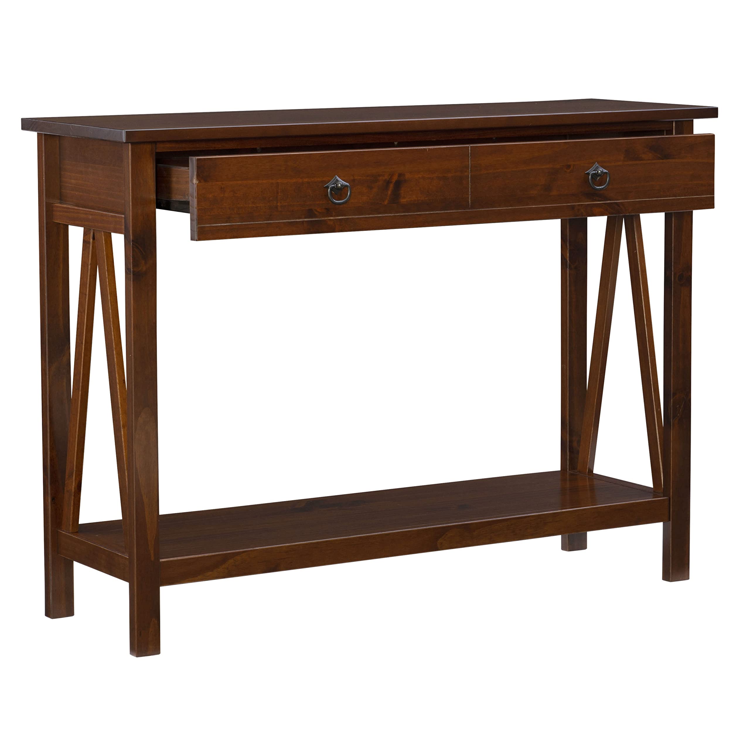 Home Dcor Console Table, 42.01"w x 13.98"d x 30.71"h, Antique Tobacco