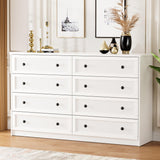 8 Drawer Double Dresser for Bedroom, 55.1" Wide Dressers & Chests of Drawers