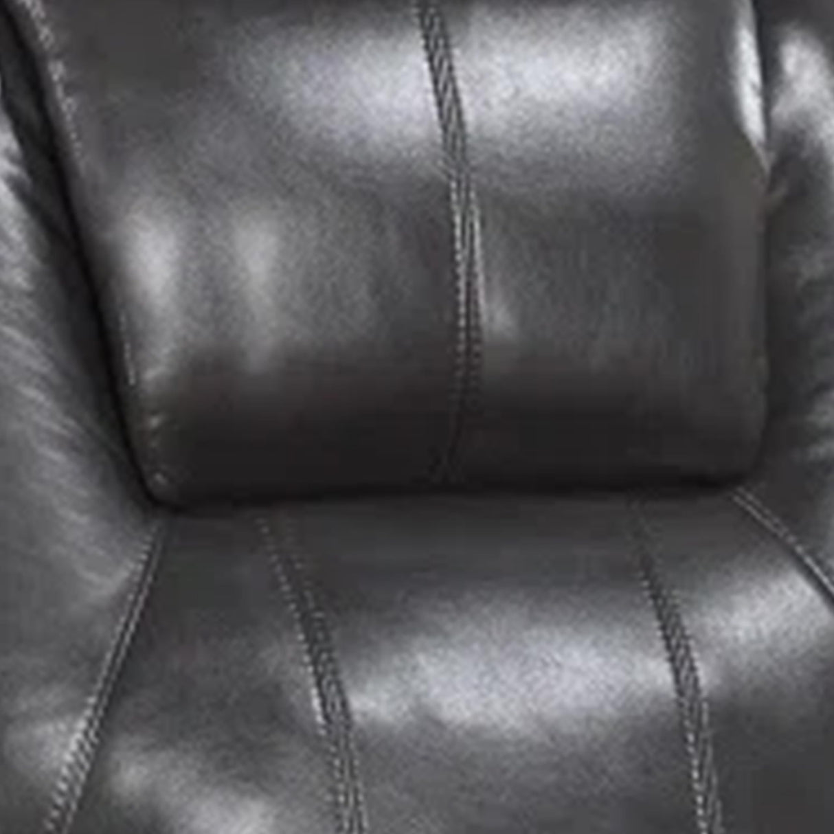 37 Inch Recliner Chair, Power Lift, Cupholders, Gray Faux Leather