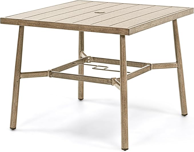 Patio Table for 8, Large Modern Rectangle Outdoor Dining Table