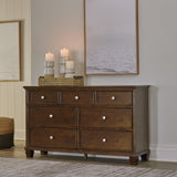 Danabrin Traditional 7 Drawer Dresser for Bedroom, Dark Brown