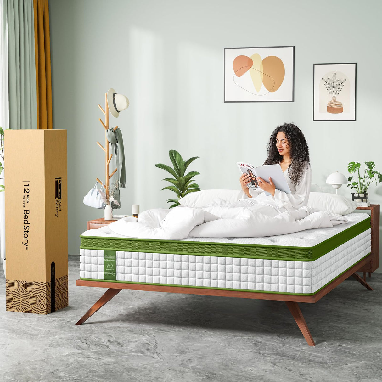 Full Mattress, 12 Inch Hybrid Mattress Full Size in a Box with Gel Memory Foam