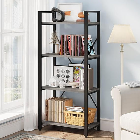 3 Tier Bookshelf, Small Rustic Book Shelf, Short Industrial Bookcase