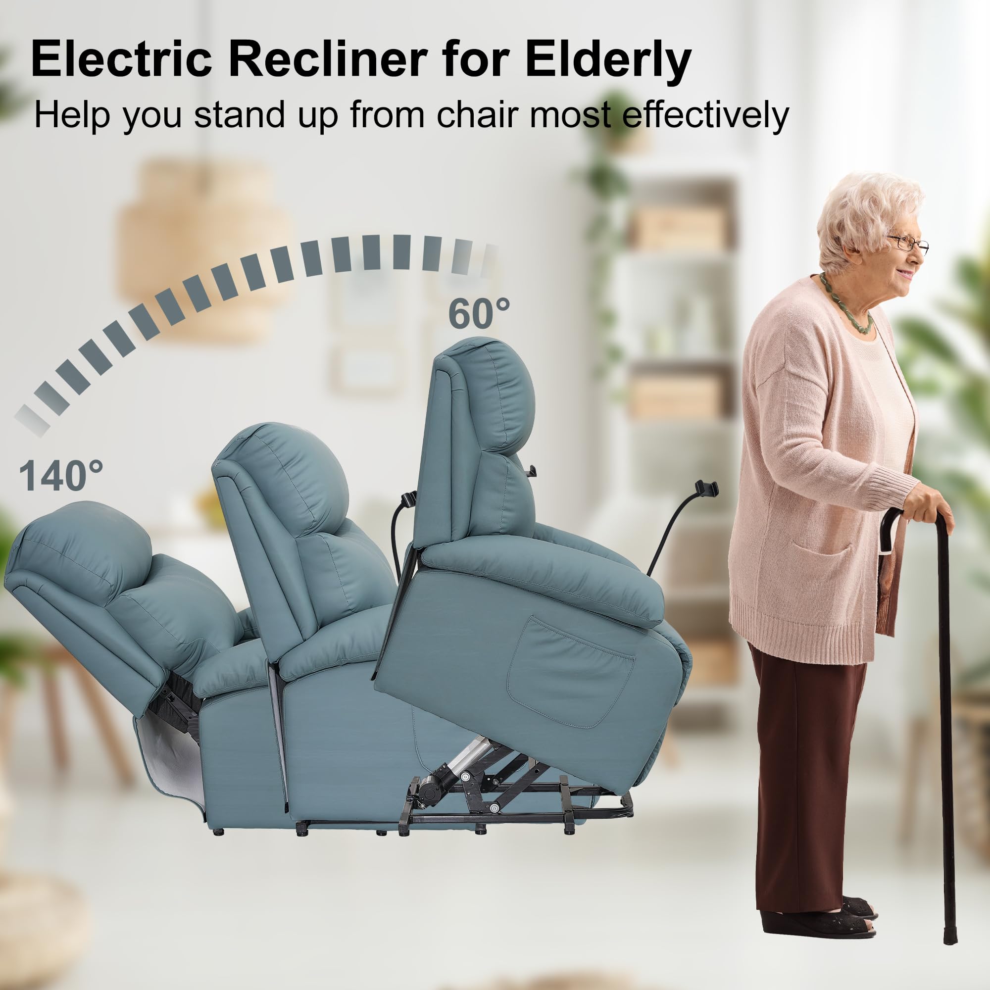 FlexAssist Power Lift Recliner Chair – Anti-Scratch Leather