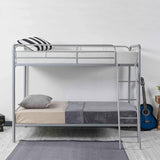 Twin Over Twin Metal Bunk Bed in Black