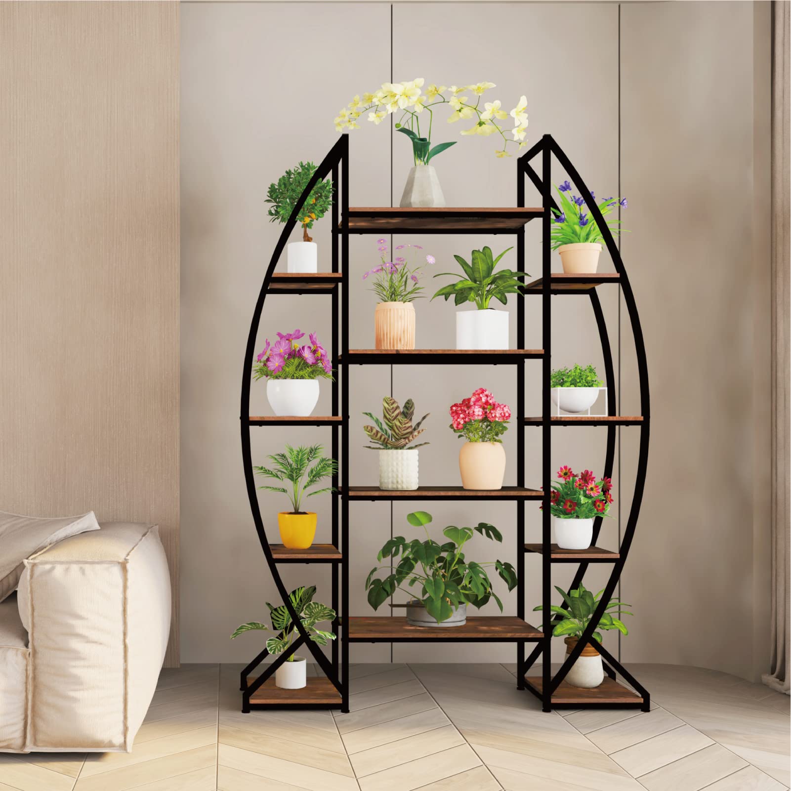 Large Plant Stand Indoor: 70" Tall Half Moon Plant Stands