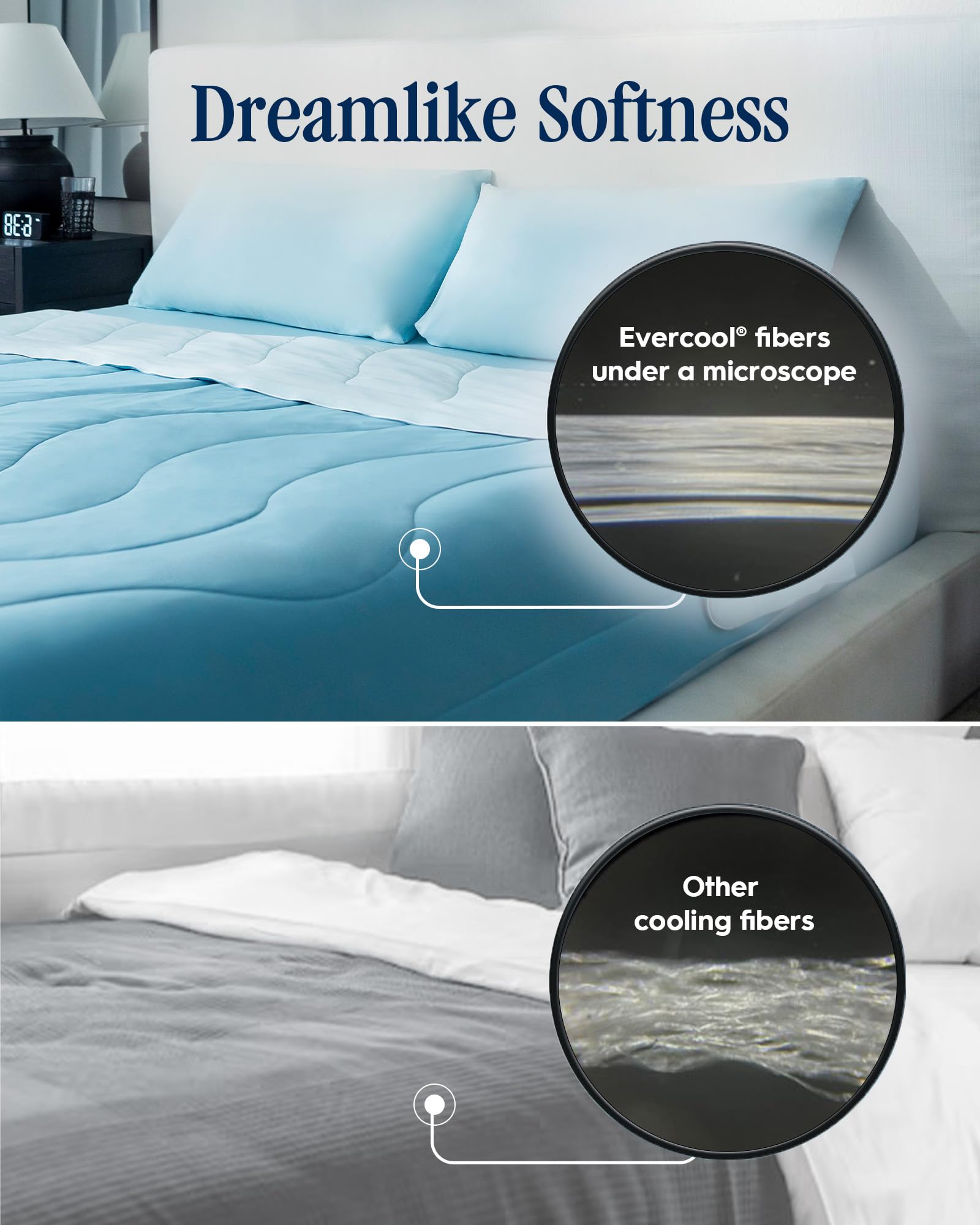 REST Save $129 on Evercool Comforter + Cooling Fitted Sheet Value Bundle - in Light Blue, Queen