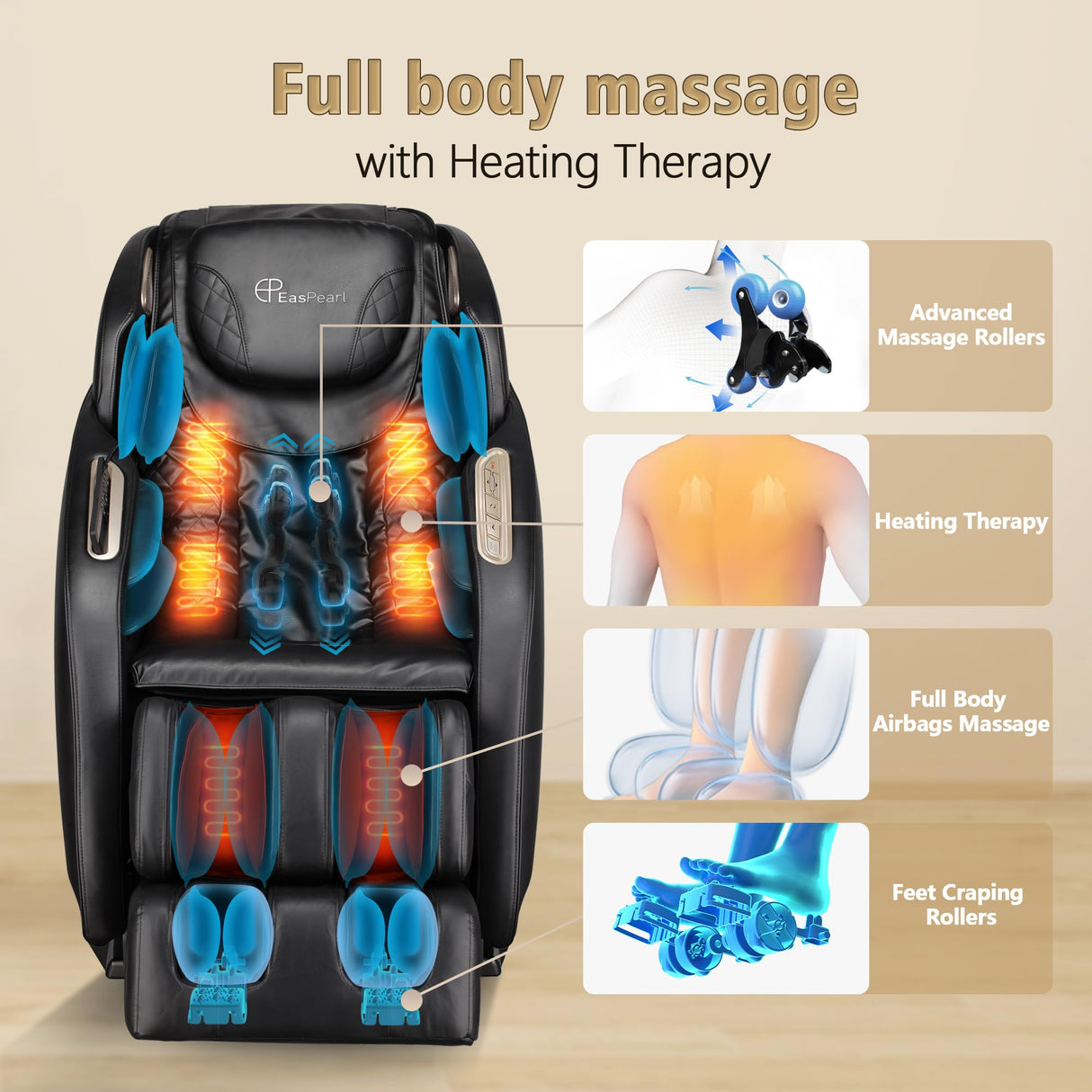 2024 Massage Chair Full Body, SL Track Zero Gravity Massage Chair