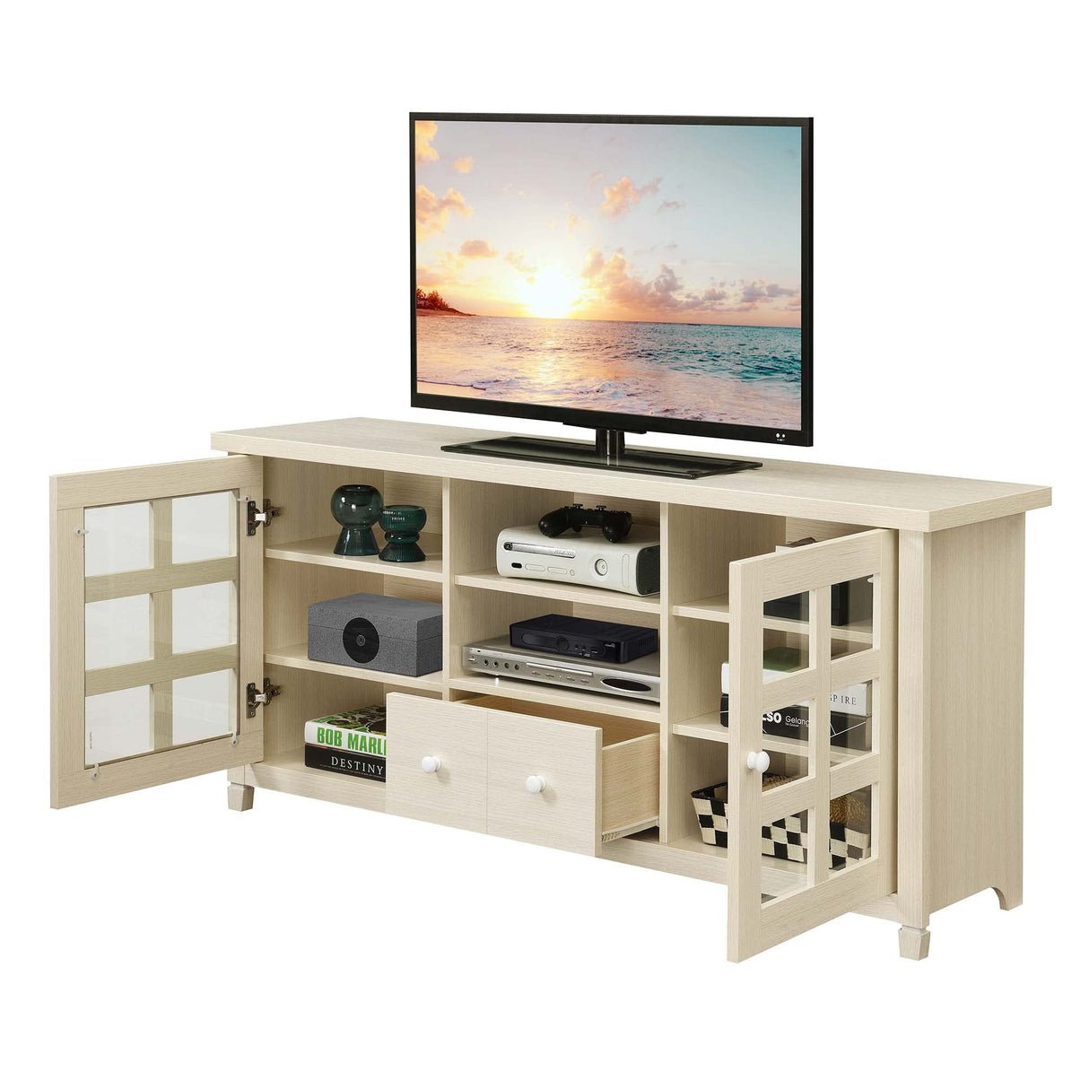 Newport Park Lane 1 Drawer TV Stand with Storage Cabinets and Shelves for TVs up