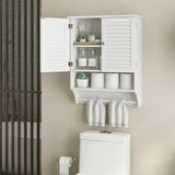 Bathroom Cabinet Wall Mounted - Hanging Medicine Cabinet with 2 Louvered Doors,