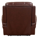 Leather Chair | Adjustable Headrest USB Ports Power Recliner, Apartment Sized, Deep Brown