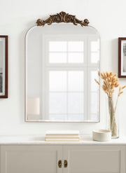 Frameless Arch Mirror,  Antique Gold, Arched Baroque Mirror
