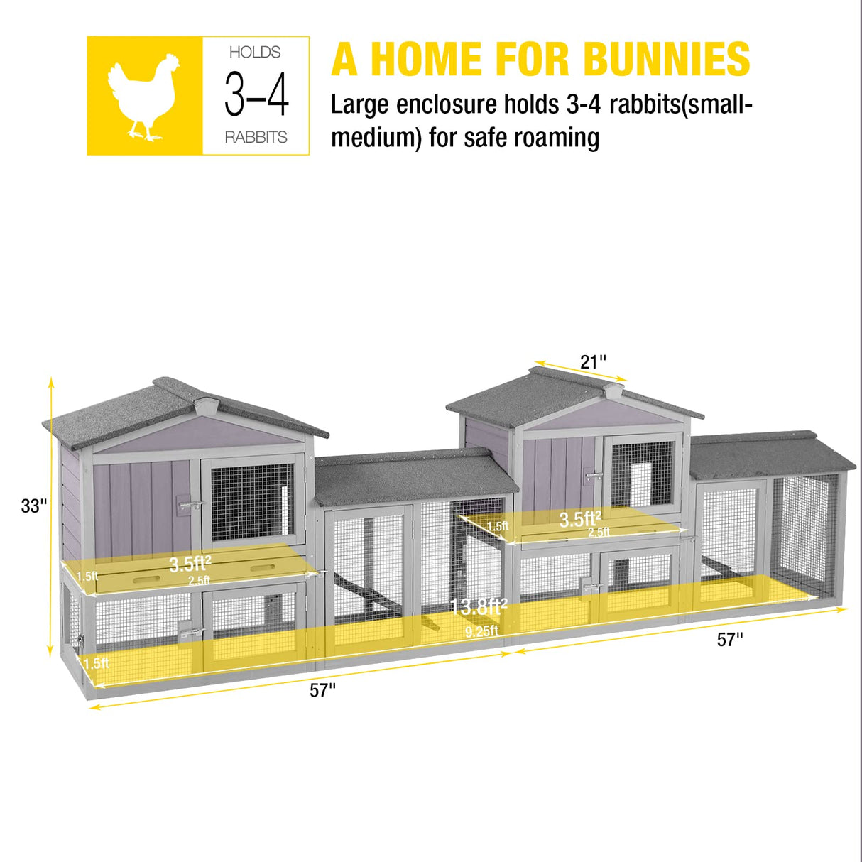 Chicken Coop for 4-6 Chickens Outdoor Duck House Wooden Quail Cage