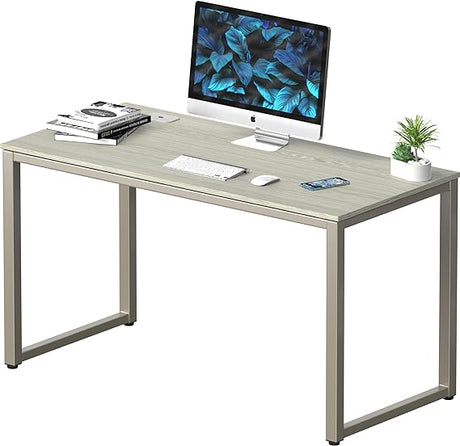 Home Office 55"x60" Large L Shaped Corner Desk, Maple