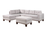 Polyester Upholstered Reversible Sectional Dropdown Console Table and Cup Holders