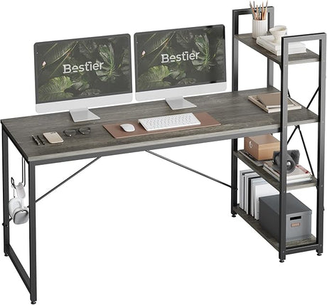 47 Inch Computer Desk with Adjustable Shelves, Simple Writing Desk