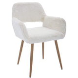 Furry Desk Chair, Mid-Century Modern Accent Comfy Armchair with Faux Fur for Teen Girls