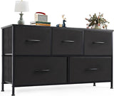 Organizer Storage 5, Chest of Drawers with Fabric Bins, Long Dresser