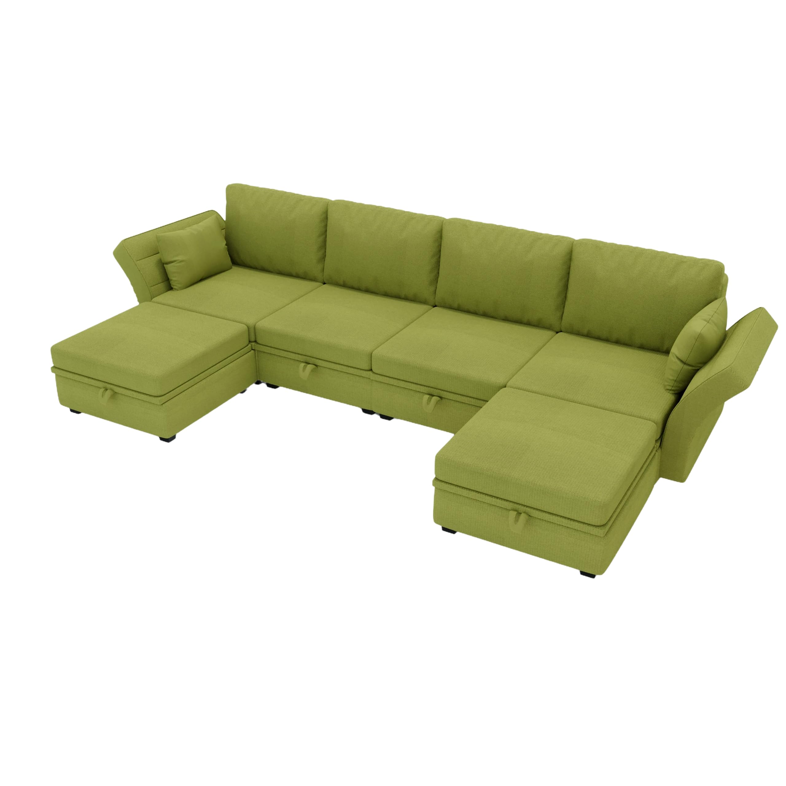 U-Shape Symmetrical Corner Couch Adjustable Backrest & Armrest for Living Room