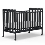 3-in-1 Convertible Crib Wood Full Size Toddler Bed with Locking Wheels