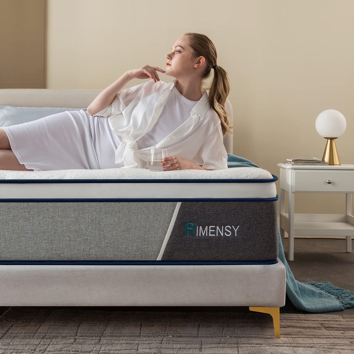 King Mattress,14 Inch Hybrid Mattress in a Box,Gel Memory Foam Mattress