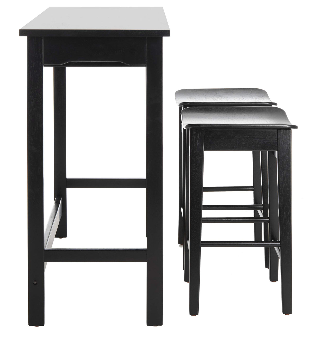 Home Collection Colbie Black Storage Rack 3-Piece Pub Set