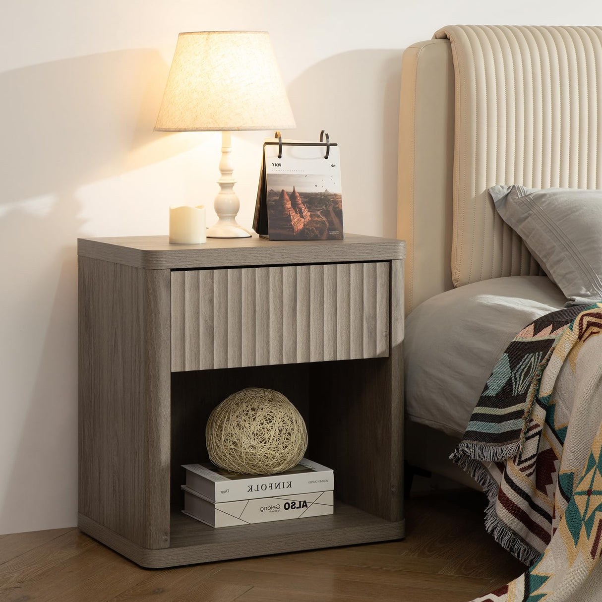 Night Stand Nightstand with Drawer Storage Bed Side Table