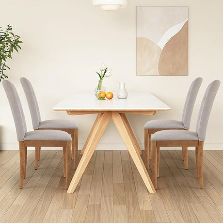 Dining Chairs Set of 4, Modern Upholstered Fabric Dining Room Chairs, Armless Kitchen Chairs
