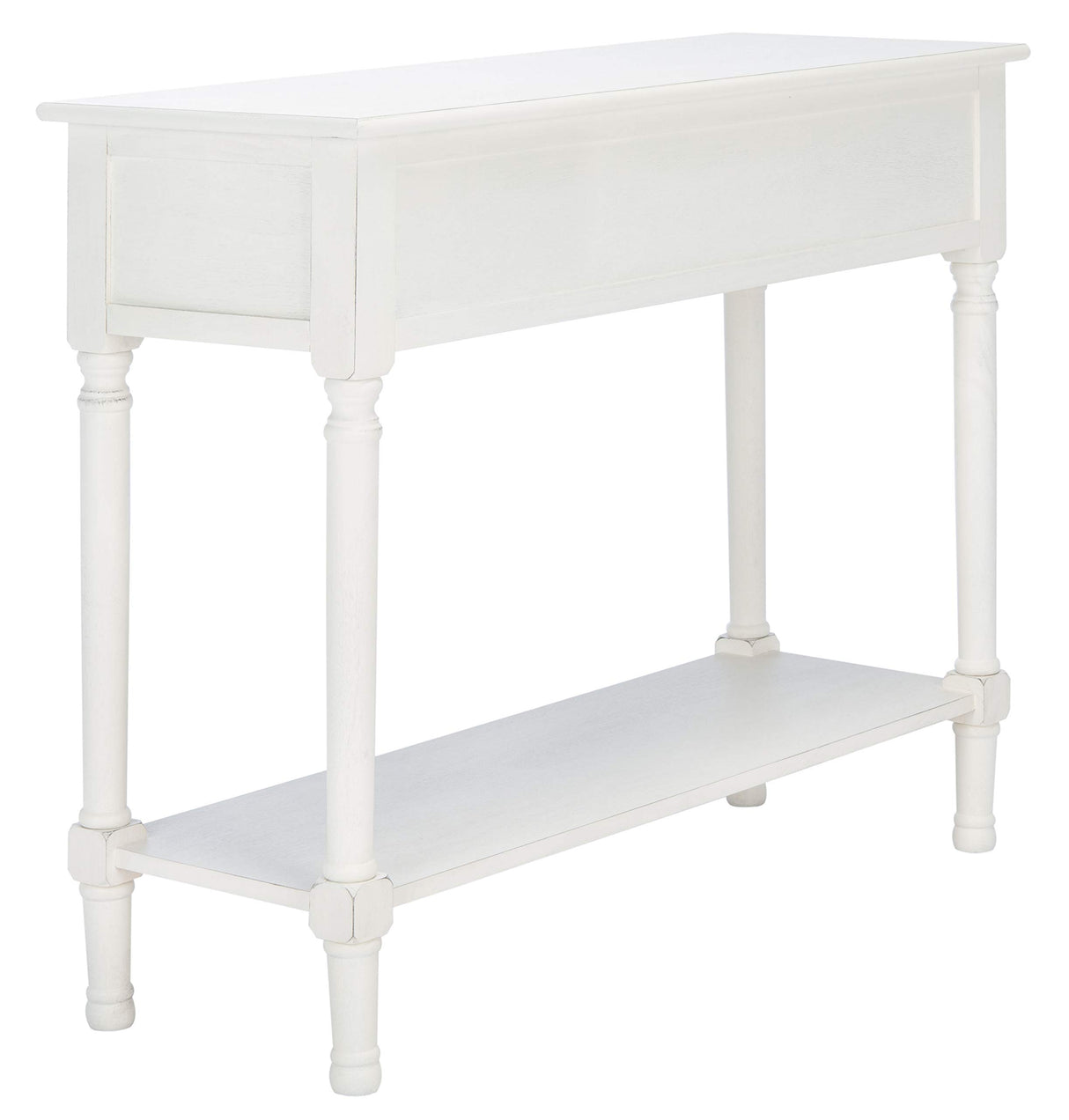 Home Collection Tate Distressed White 2-Drawer Bottom Shelf Console Table