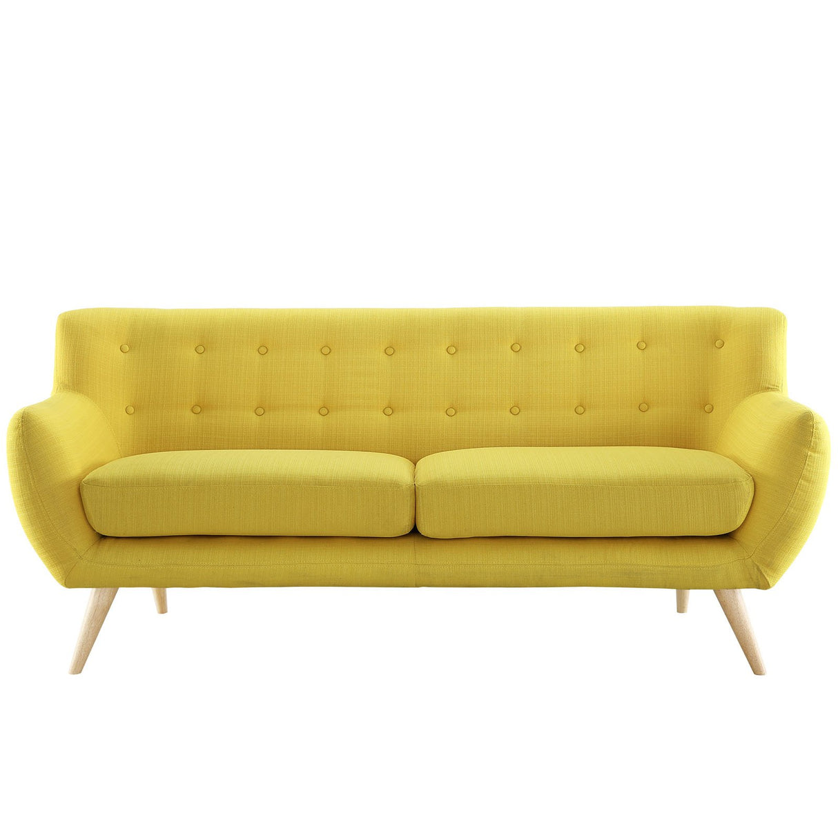 Remark Mid-Century Modern Sofa With Upholstered Fabric In Sunny