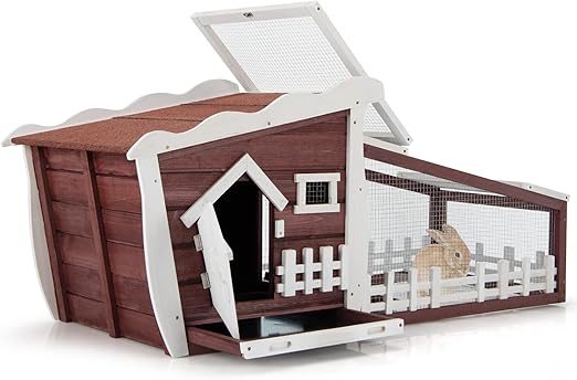 62 Inch Wooden Rabbit Hutch, Outdoor Chicken Coop