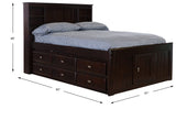 Model 82921K6-22 Full Size Bookcase Bed with Six Drawers in Dark Espresso
