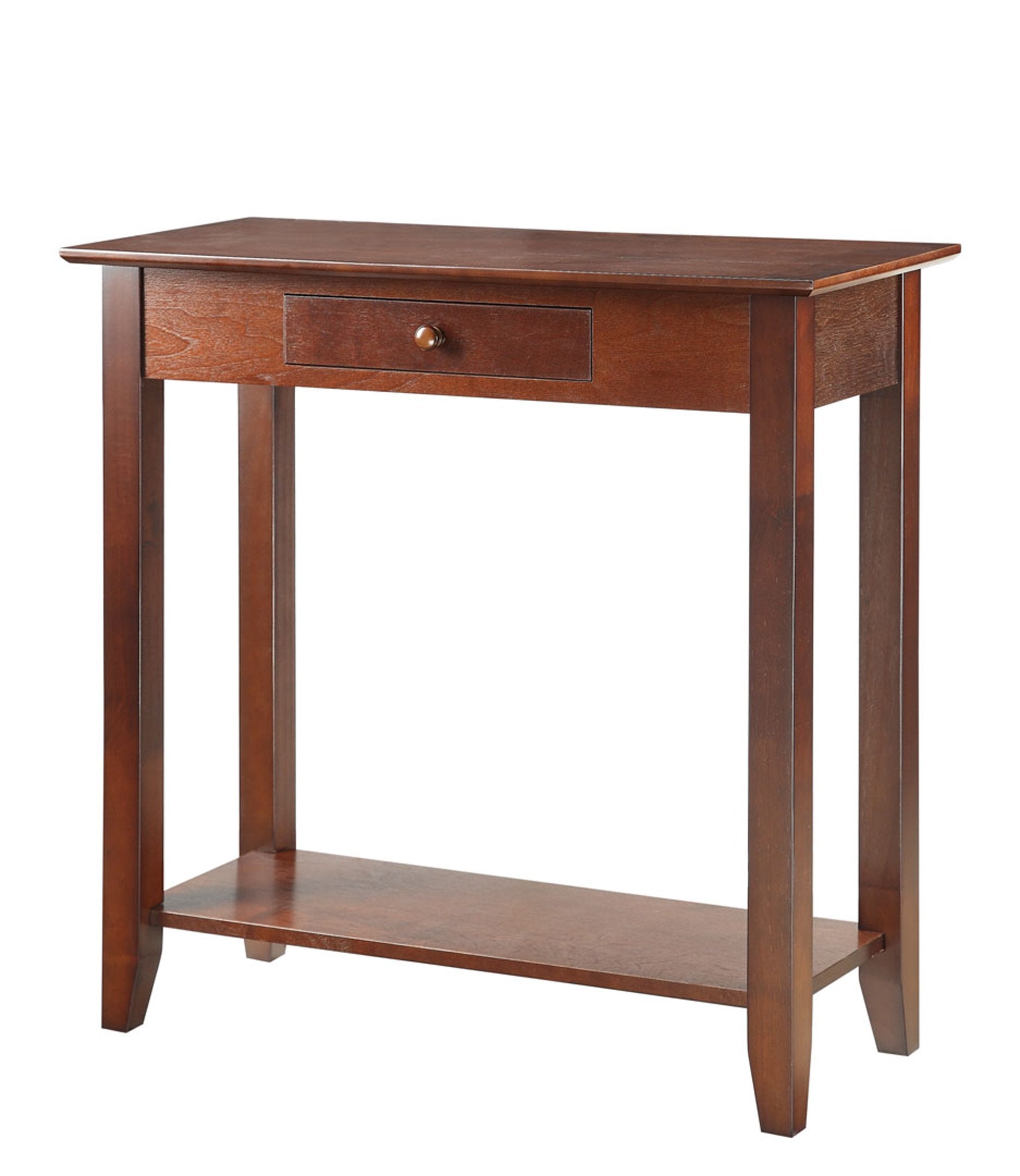 American Heritage 1 Drawer Hall Table with Shelf, Espresso