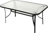 Tory Rectangle Patio Table with Umbrella Hole, Commercial All-Weather Table