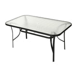 Tory Rectangle Patio Table with Umbrella Hole, Commercial All-Weather Table