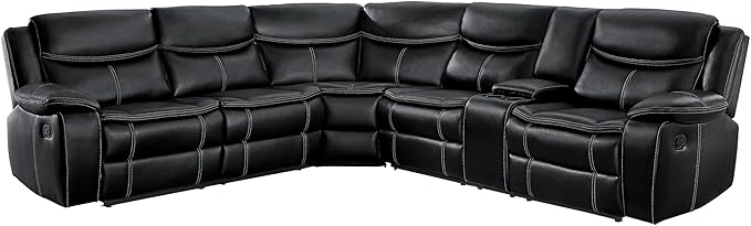 Bastrop Double Glider Reclining Loveseat (Manual), Black