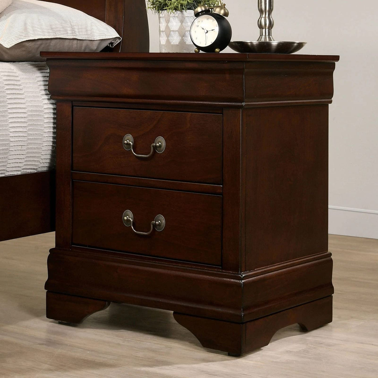 Mid Century Nightstand with Drawers, 2-Drawer Dresser Chest Bedside Table